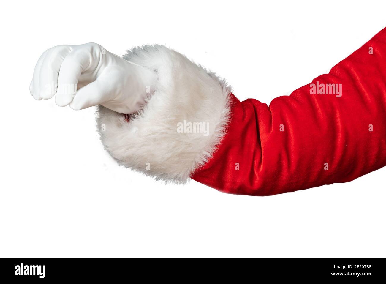 Babbo Natale canto isolato su sfondo bianco Foto Stock