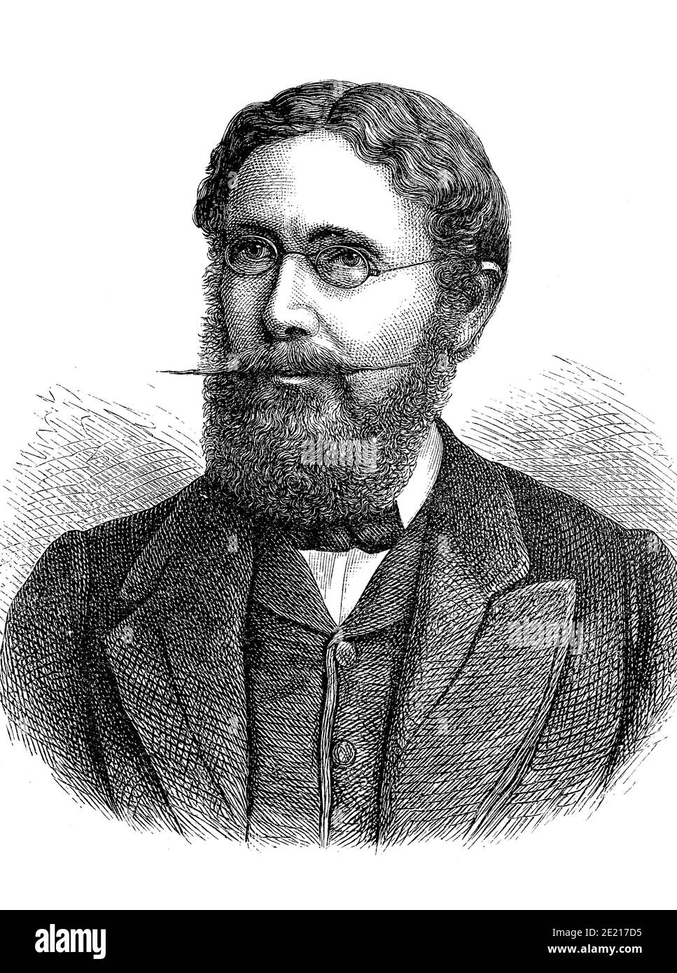 Heinrich Karl Julius Achenbach, von Achenbach, 23 novembre 1829 - 9 luglio 1899, un avvocato tedesco e politico prussiano / Heinrich Karl Julius Achenbach, von Achenbach, 23. 1829 novembre - 9. Juli 1899, ein deutscher Bergrechtler und Preußischer Politiker, Historisch, riproduzione storica, digitale migliorata di un originale del 19 ° secolo / digitale Reproduktion einer Originalvorlage aus dem 19. Jahrhundert, Foto Stock