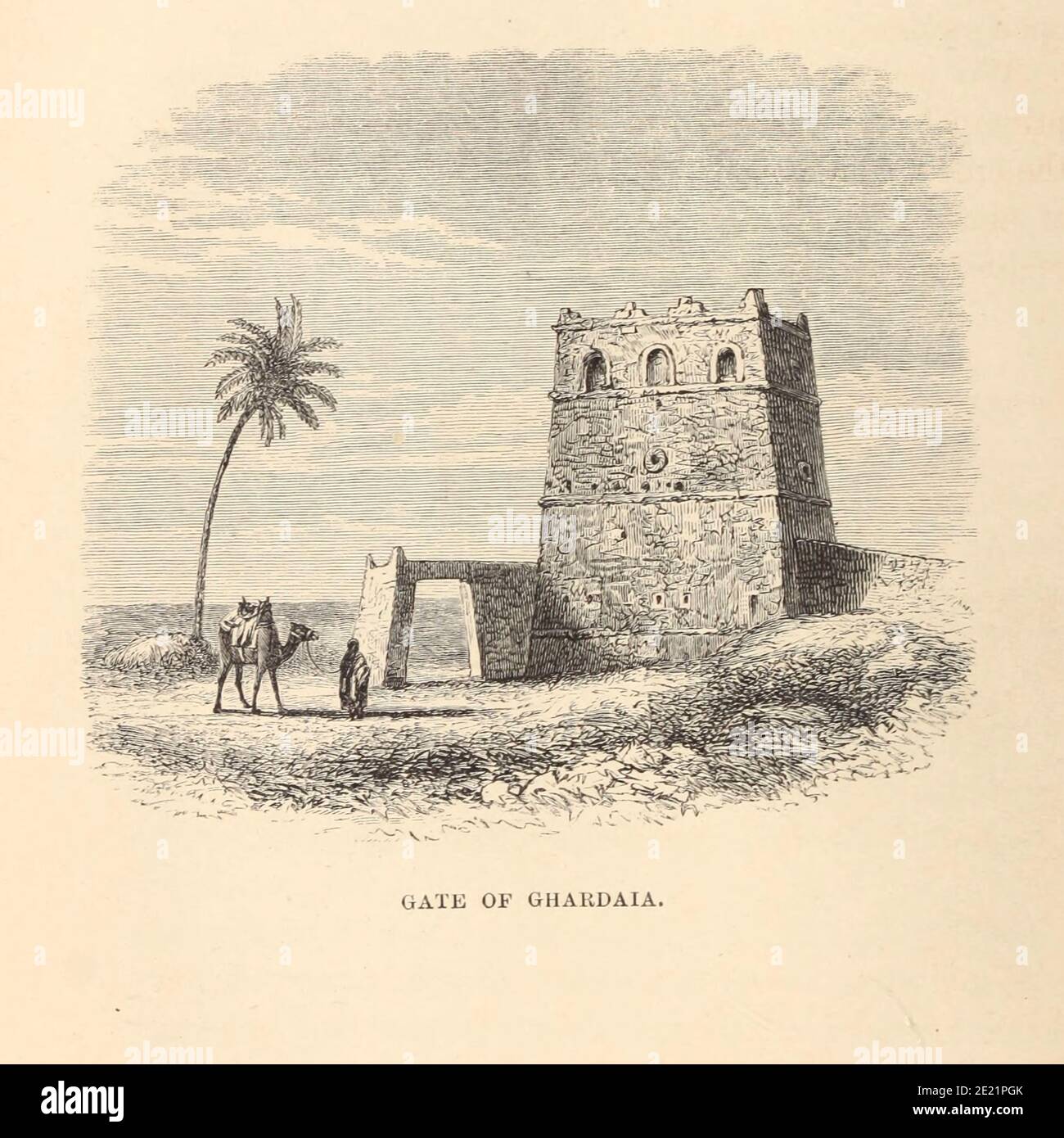 Porta di Ghardaia [Algeria] dal Libro ' Grande Sahara: Vagabondaggi a sud delle montagne dell'Atlante. ' di Tristorm, H. B. (Henry Baker), pubblicato da J. Murray a Londra nel 1860 Foto Stock