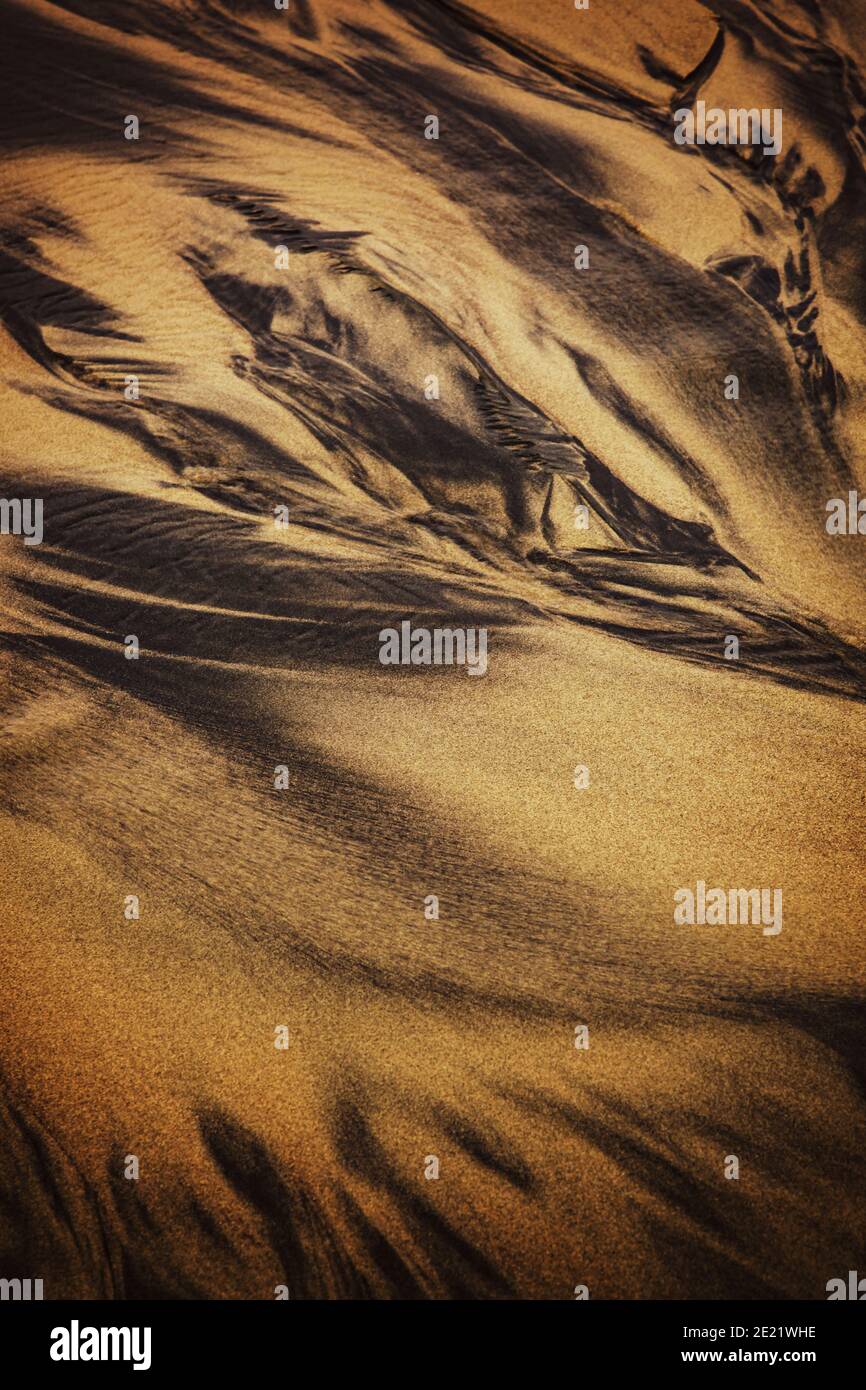 Sfondo astratto con texture e motivo di sabbia con striature e venature. Foto Stock