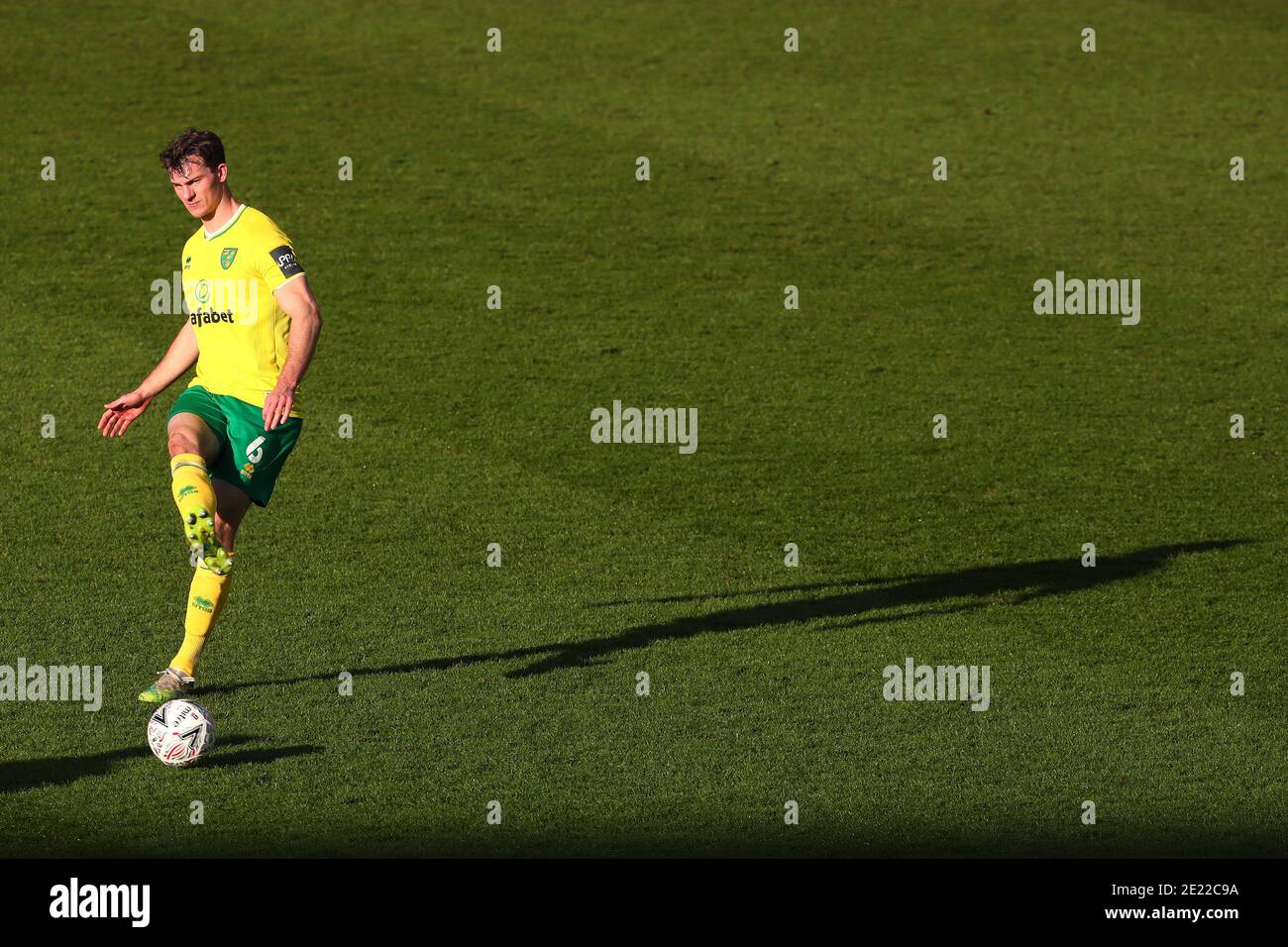 Norwich, Regno Unito. 09 gennaio 2021. Christoph Zimmermann di Norwich City in azione durante la terza partita della fa Cup tra Norwich City e Coventry City a Carrow Road.Punteggio finale; Norwich City 2:0 Coventry City. Credit: SOPA Images Limited/Alamy Live News Foto Stock