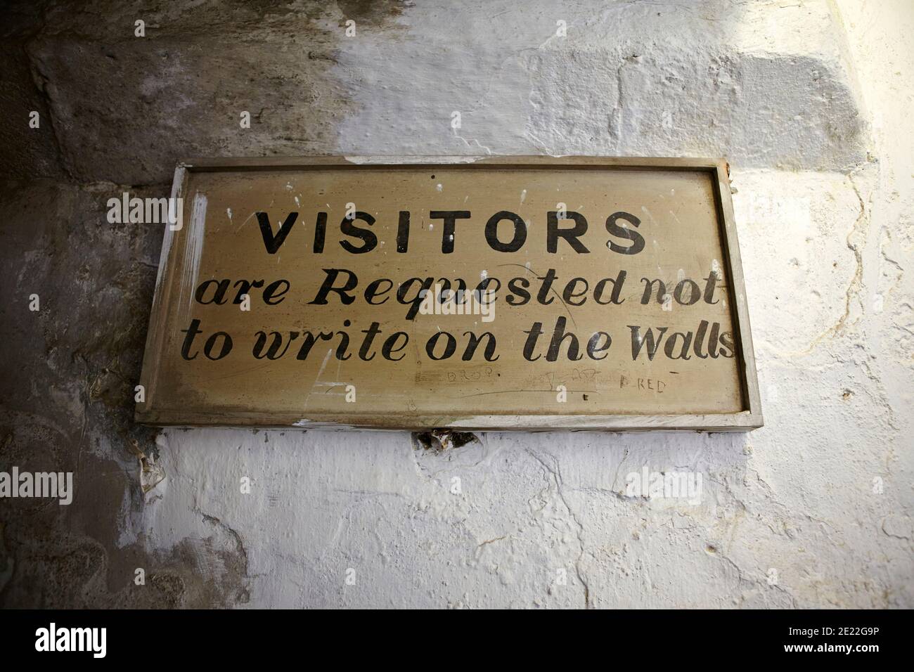 Non scrivere sul cartello a parete Foto Stock
