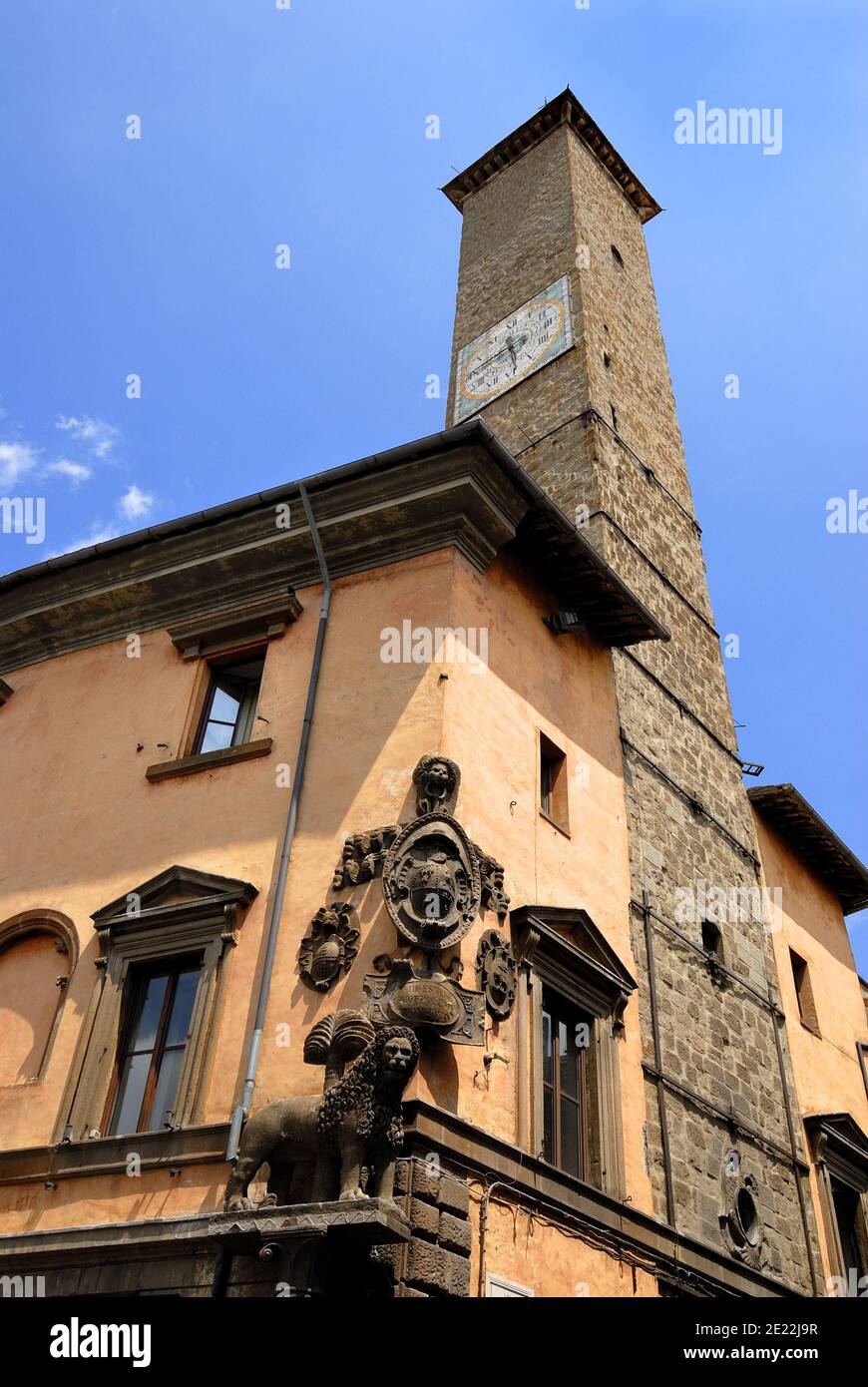 Viterbo, Lazio, Italia. Piazza del Plebiscito. Palazzo del Podestà Foto Stock