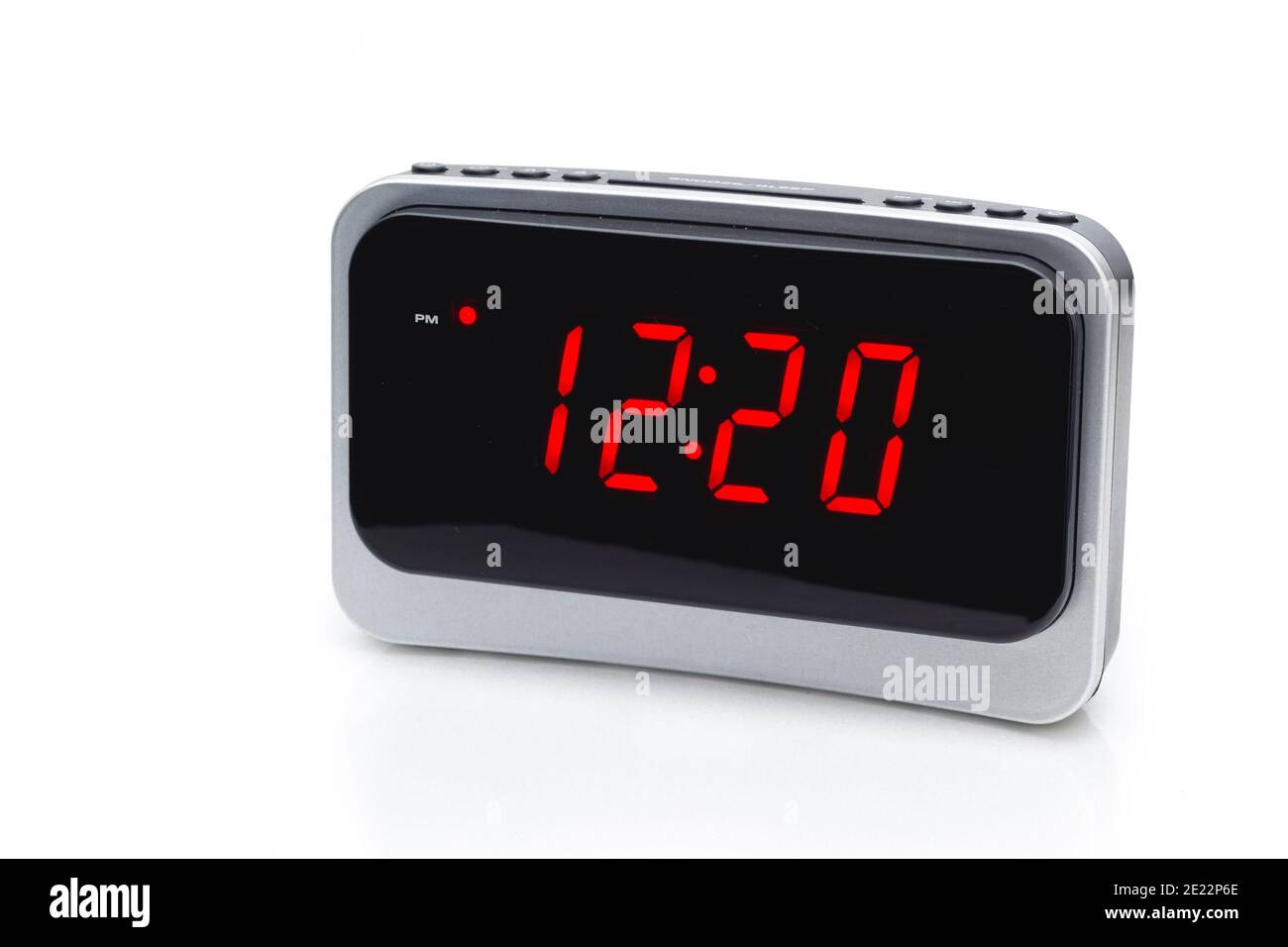 Radiosveglia digitale a LED bianca Foto Stock
