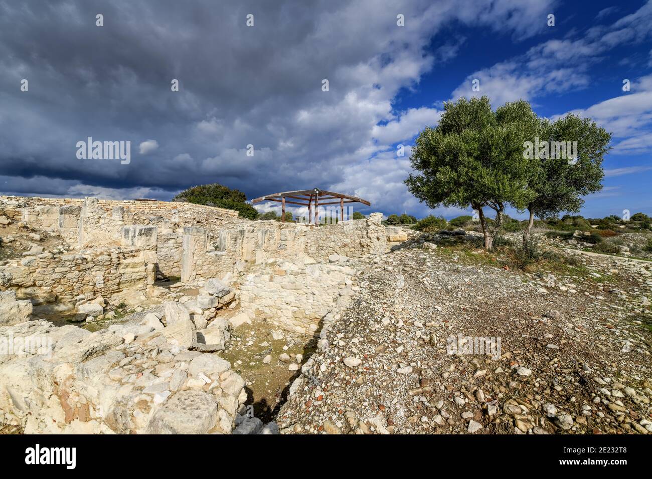 Erdbebenhaus, Ausgrabungsstaette, Kourion, Zypern Foto Stock