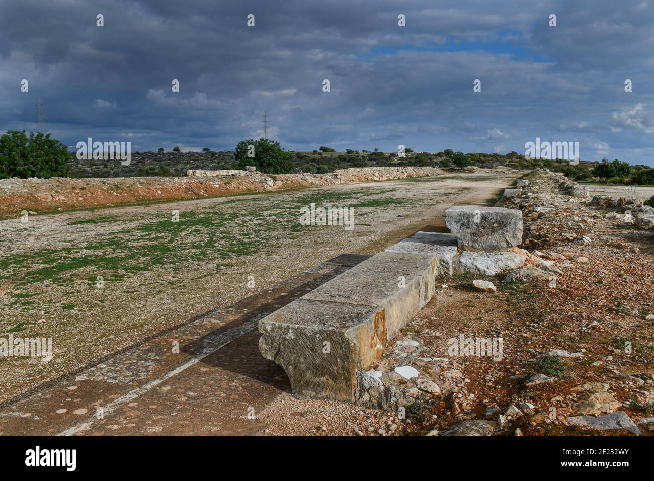Stadion Rennbahn, Ausgrabungsstaette, Kourion, Zypern Foto Stock
