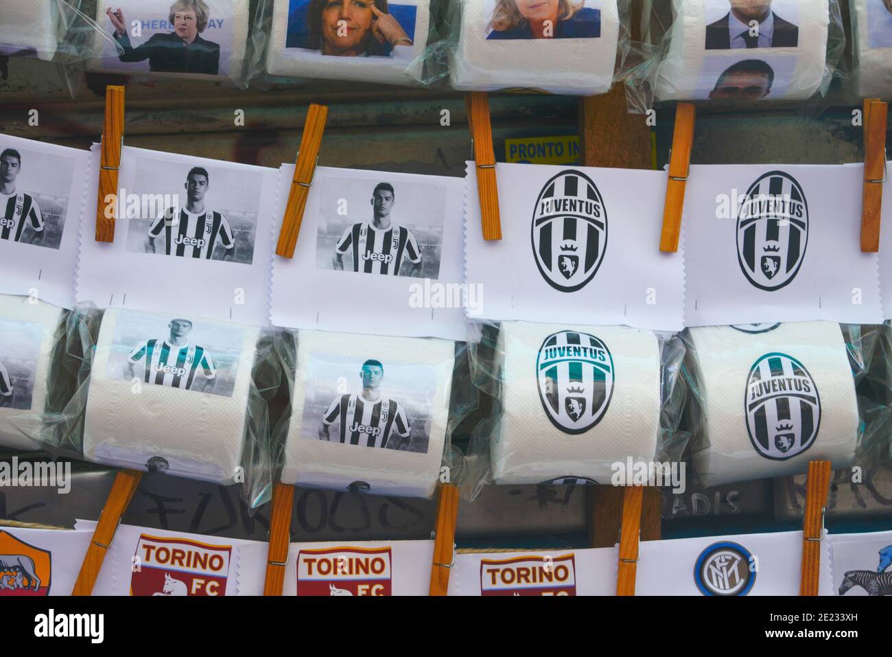 Toilettenpapier, Juventus Torino, Neapel, Italien Foto Stock