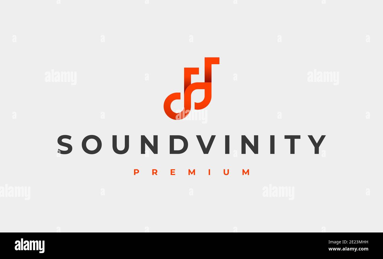 Infinity music logo Design Vector Illustration Foto Stock