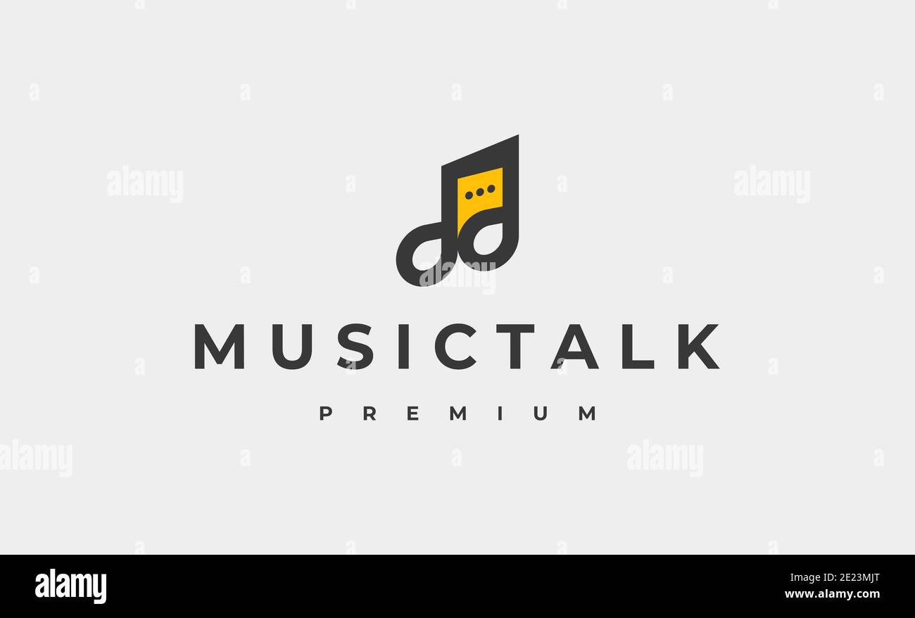 Illustrazione vettoriale del design del logo della chat musicale Foto Stock