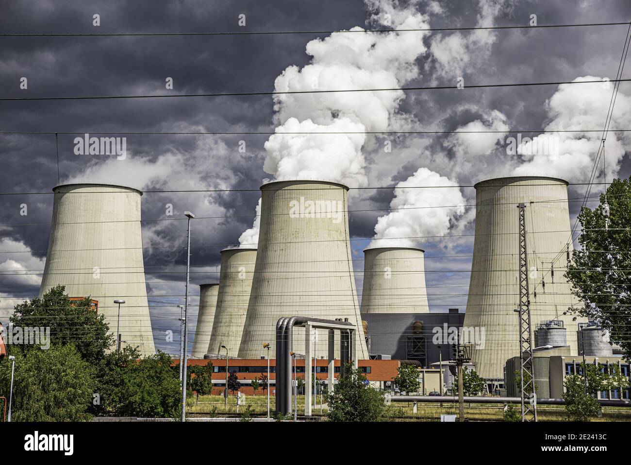 Centrale elettrica a carbone nei pressi di Cottbus Foto Stock