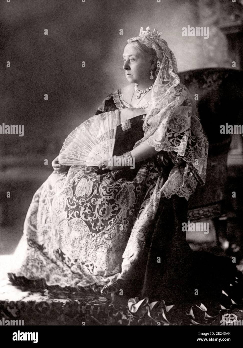 La regina Vittoria per il Giubileo di Diamante ritratto fotografico. Victoria (1819 - 1901) fu Regina del Regno Unito di Gran Bretagna e Irlanda da 20 Ju Foto Stock