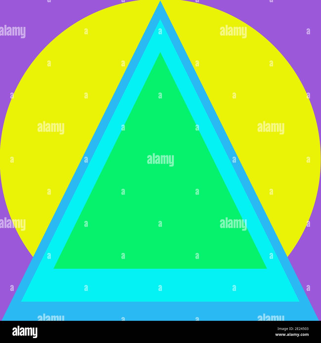 Un'immagine di sfondo astratta a forma di triangolo neon. Foto Stock