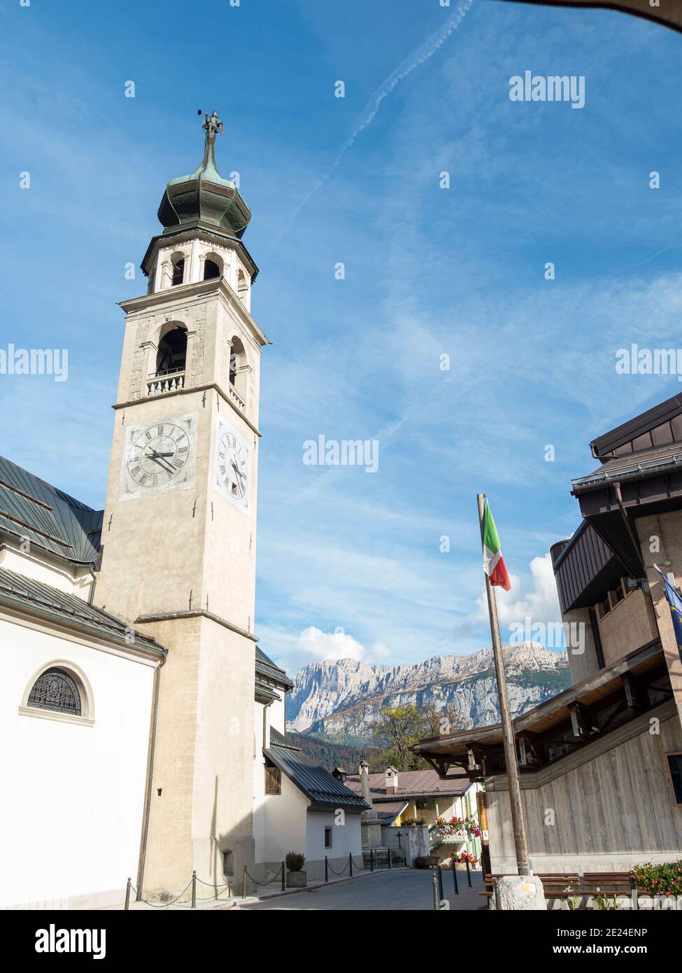 La chiesa di canale d'Agordo in Val Biois . Europa, Europa centrale, Italia Foto Stock