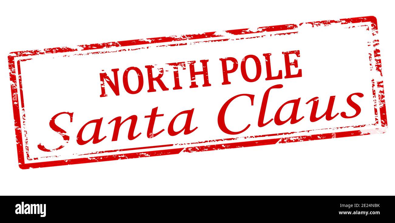 Timbro in gomma con testo polo nord Babbo Natale interno, illustrazione  vettoriale Foto stock - Alamy