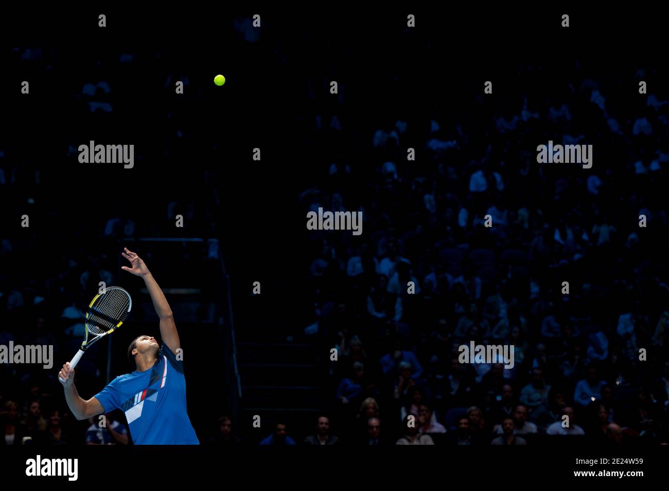 Jo-Wilfried Tsonga di Francia in azione al mondo ATP Finali del tour Foto Stock