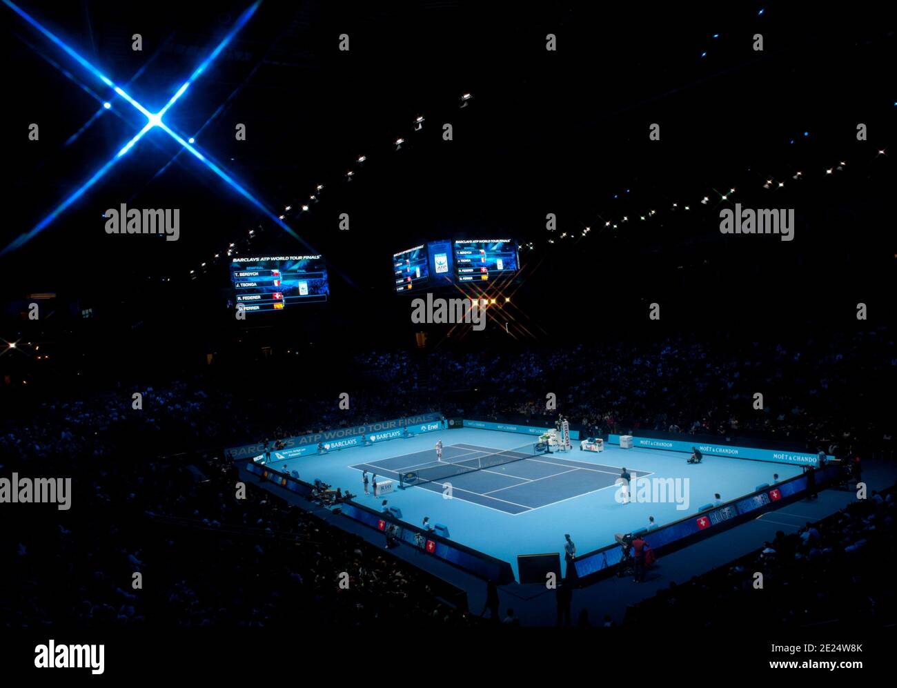 Vista generale delle finali ATP Tennis all'O2 Arena Foto Stock