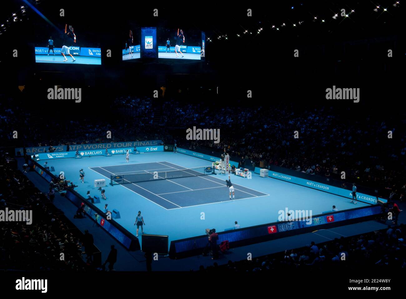 Vista generale delle finali ATP Tennis all'O2 Arena Foto Stock