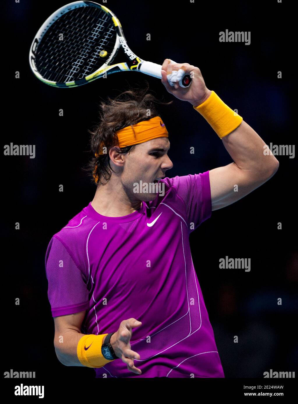 Rafa Nadal in azione Foto Stock