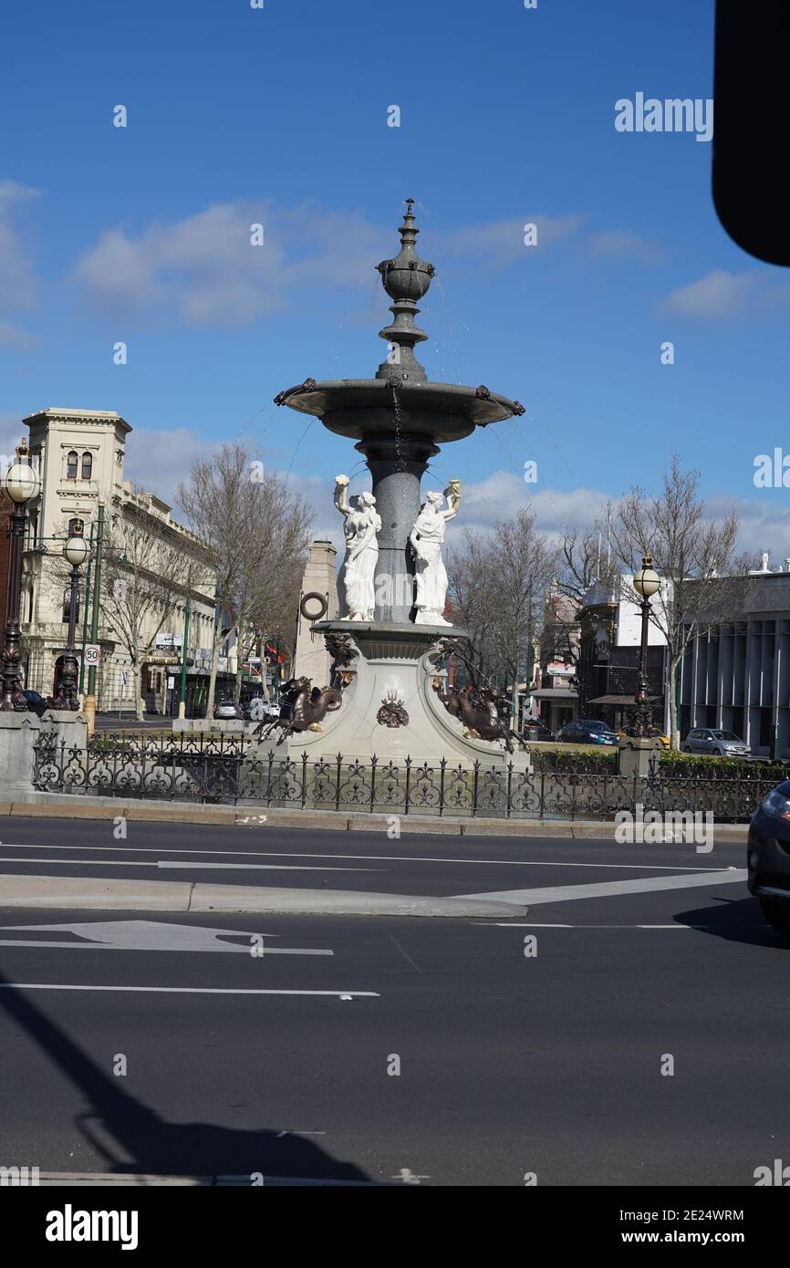 Alexandrea fontana nel centro di Bendigo Australia Foto Stock