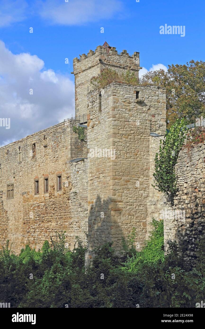 Torre fortificata del castello di Eckartsburg in Germania Foto Stock
