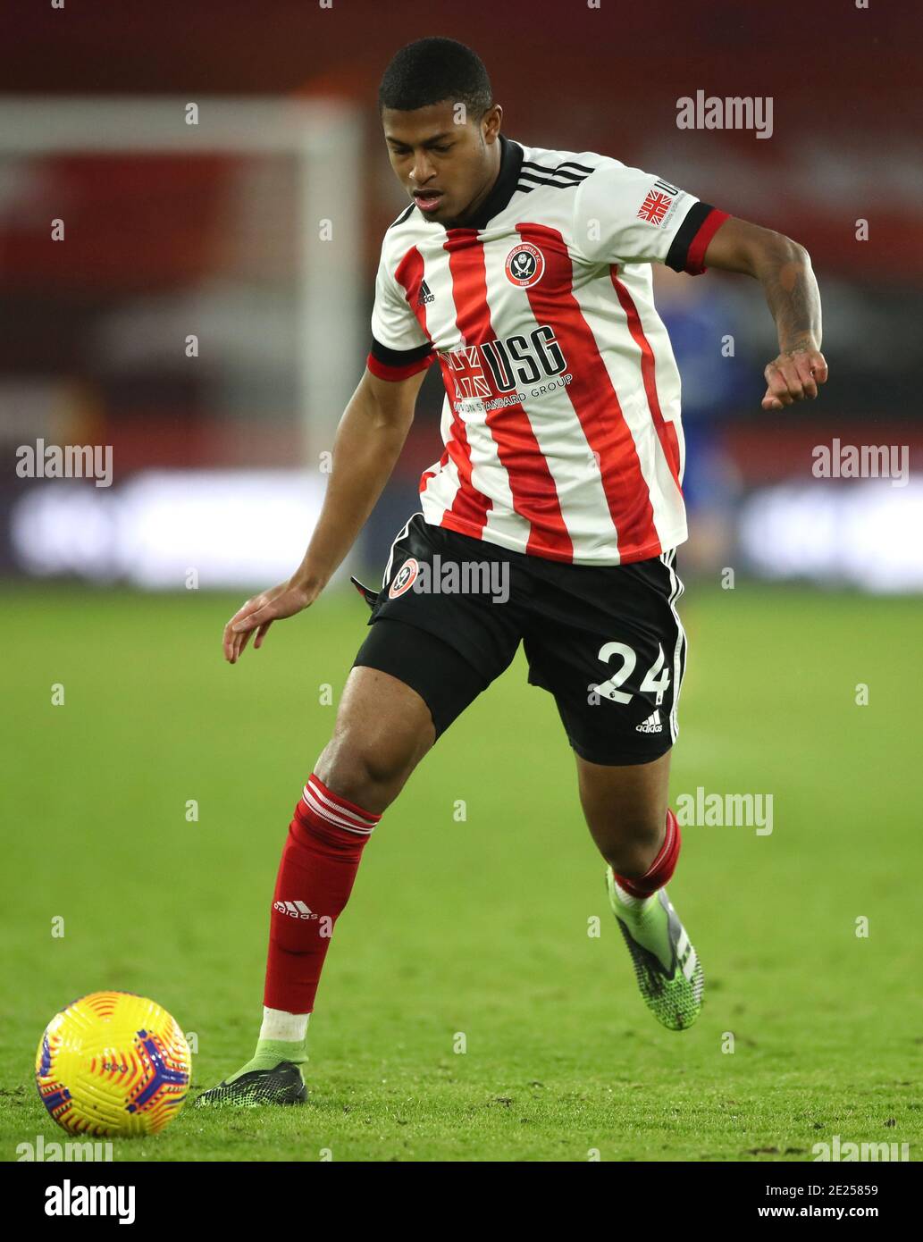 Sheffield United's Rhian Brewster durante la partita della Premier League a Bramall Lane, Sheffield. Foto Stock