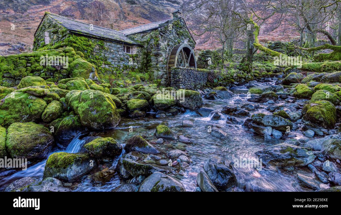 Old Mill, Borrowdale Foto Stock