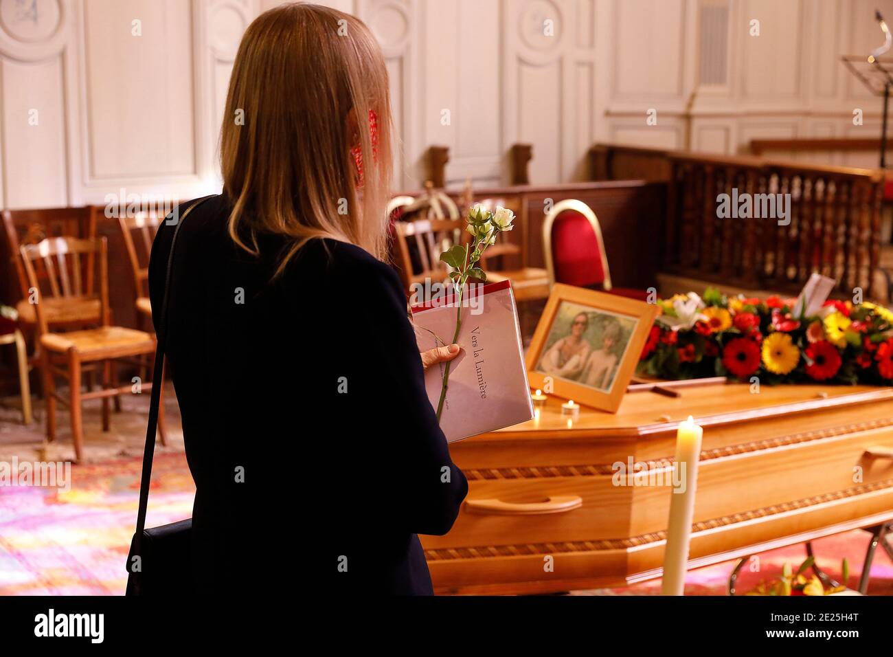Funerale cattolico a Gilles, Eure-et-Loir Foto Stock