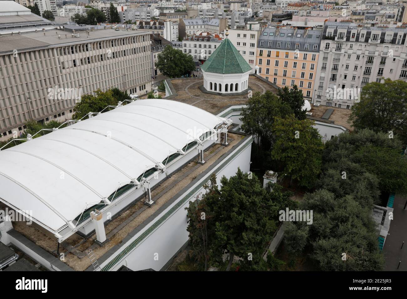 La Grande Moschea di Parigi e gli edifici vicini, Francia Foto Stock