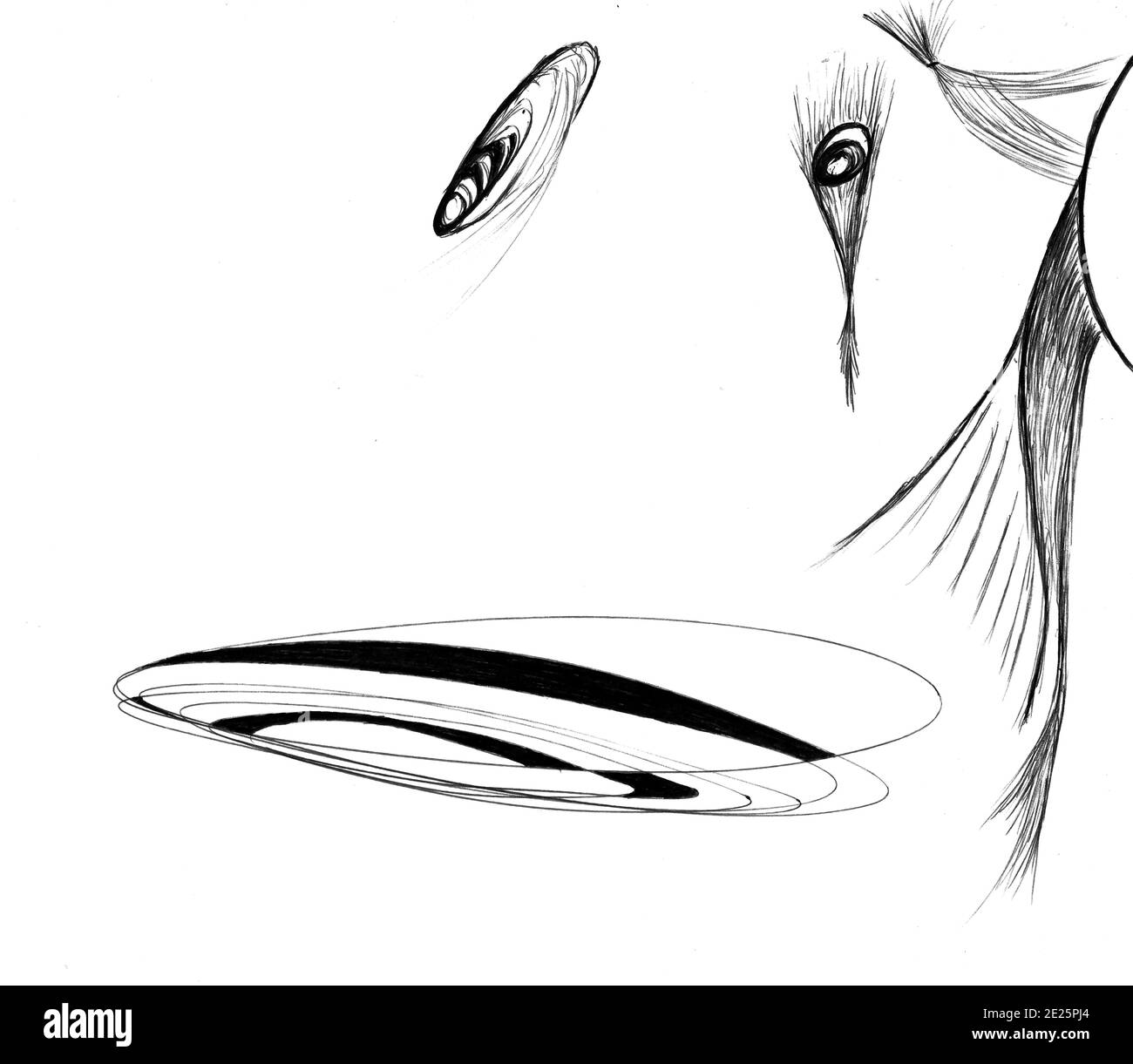 Città del Capo Sud Africa - 13-08-2019 Illustrazione stile inchiostro. Rift circolari e portali. Foto Stock