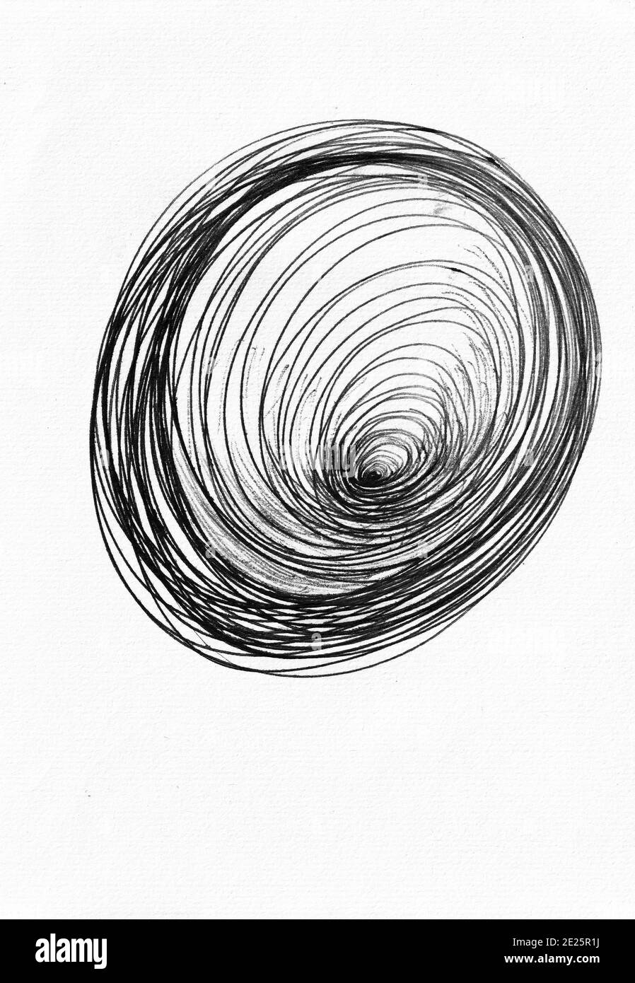 Città del Capo Sud Africa - 13-08-2019 Illustrazione stile inchiostro. Portale astratto a forma di uovo. Foto Stock