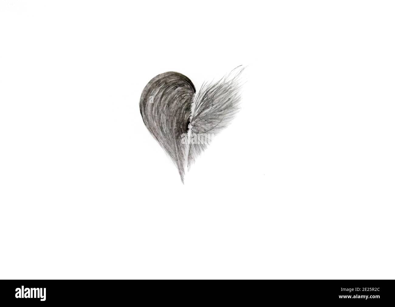 Città del Capo Sud Africa - 13-08-2019 Graphite Sketch Illustration. Cuore traboccante. Il fuoco del cuore non può essere contenuto. Foto Stock