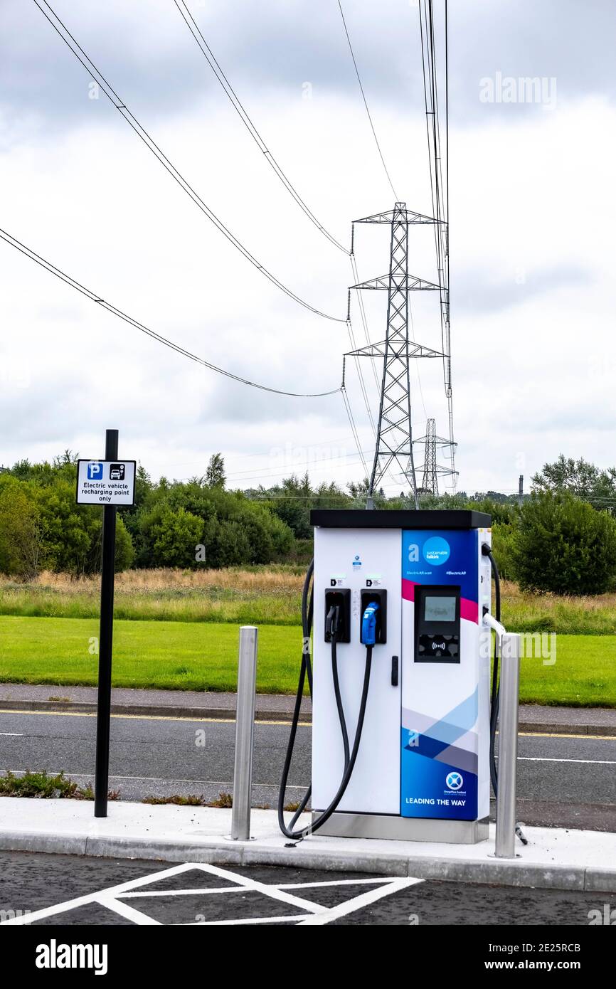 Punti di ricarica per auto elettriche Foto Stock