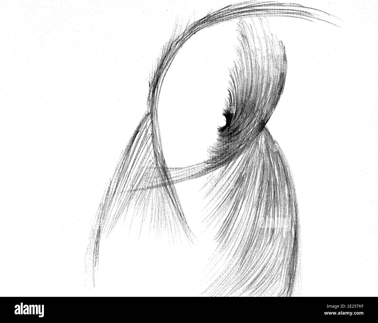 Città del Capo Sud Africa - 13-08-2019 Canvas Texture Ink Style Illustration. Figura astratta e provocante di pensiero fatta di modelli. Foto Stock