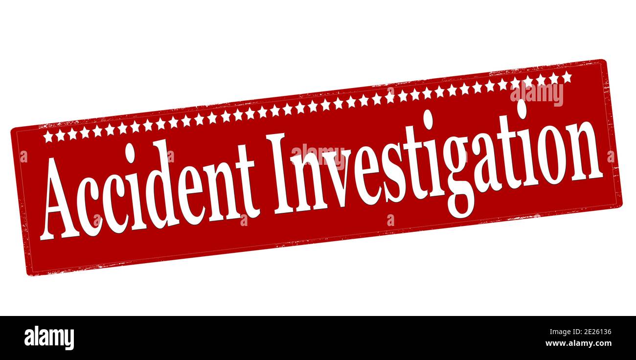 Timbro in gomma con testo indagine incidente all'interno, illustrazione vettoriale Foto Stock