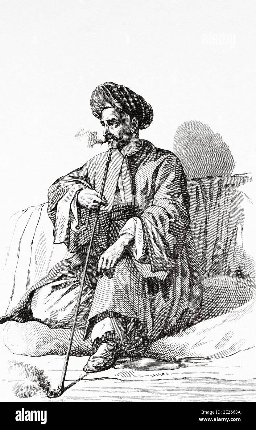 Damasco abitante. La Siria. La storia di Arabia. Antica incisione pubblicato in L'Univers Arabia, nel 1841. Storia dell'antica Arabia Foto Stock