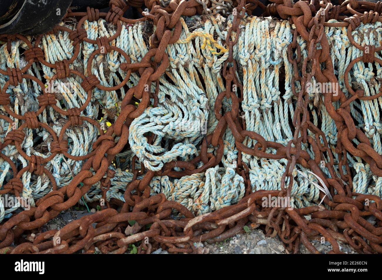 Sulla riva della costa del New Hampshire, Rye Commercial Boat Yard, Molo commerciale, NH. Rye è un ricco sobborgo di Hampton Beach, a nord di Hampton Beach. Foto Stock
