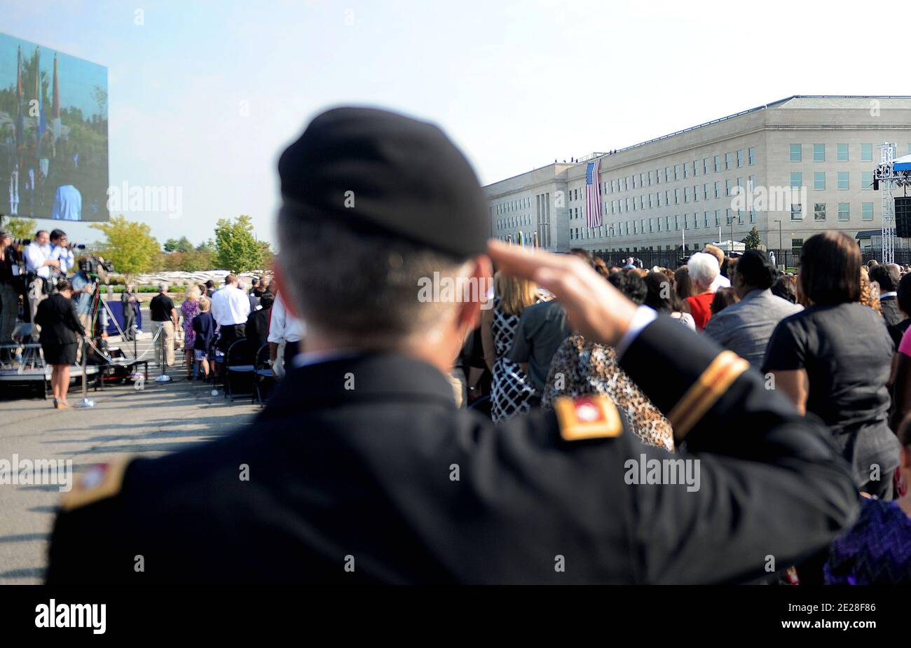 Il Pentagono commemora il decimo anniversario di 9/11 2001 attentati terroristici del Pentagono del 11 settembre 2011 ad Arlington, VA, USA. Foto di Olivier Douliery/ABACAPRESS.COM Foto Stock