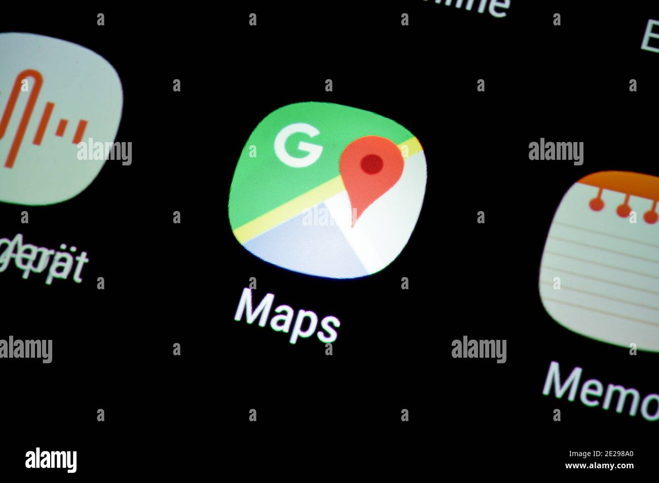 Smartphone, Display, App, Google Maps Foto Stock