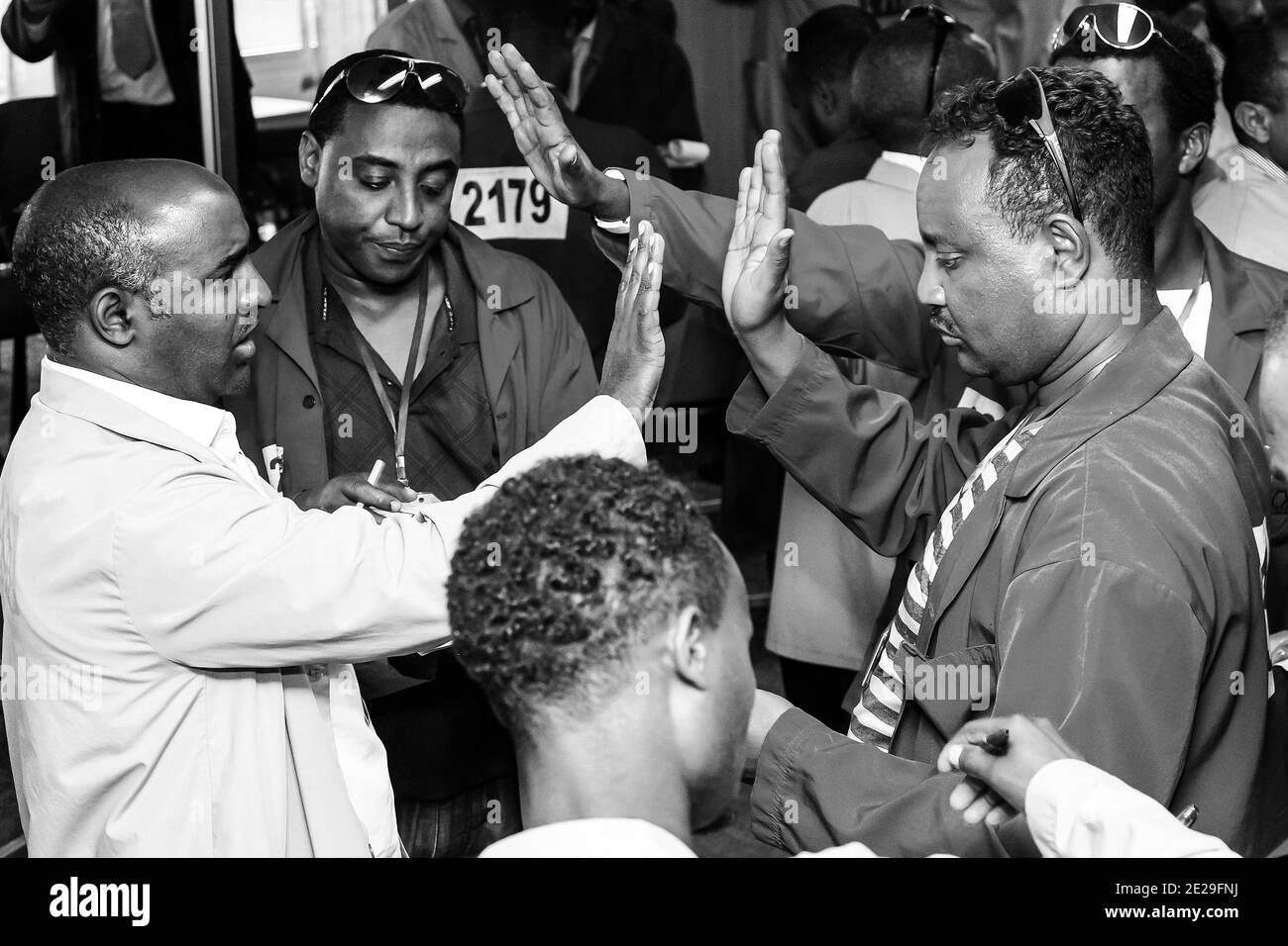 ADDIS ABEBA, ETIOPIA - 05 gennaio 2021: Addis Abeba, Etiopia - 30 2014 gennaio: Interno di un piano di negoziazione di borsa Foto Stock