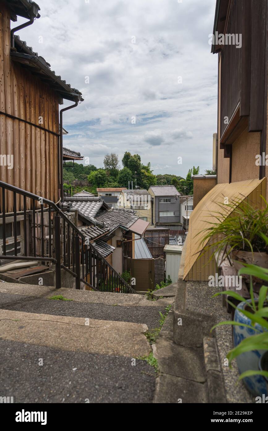 Un angolo della zona della città vecchia intorno al tempio Kiyomizu-dera a Kyoto, Giappone Foto Stock