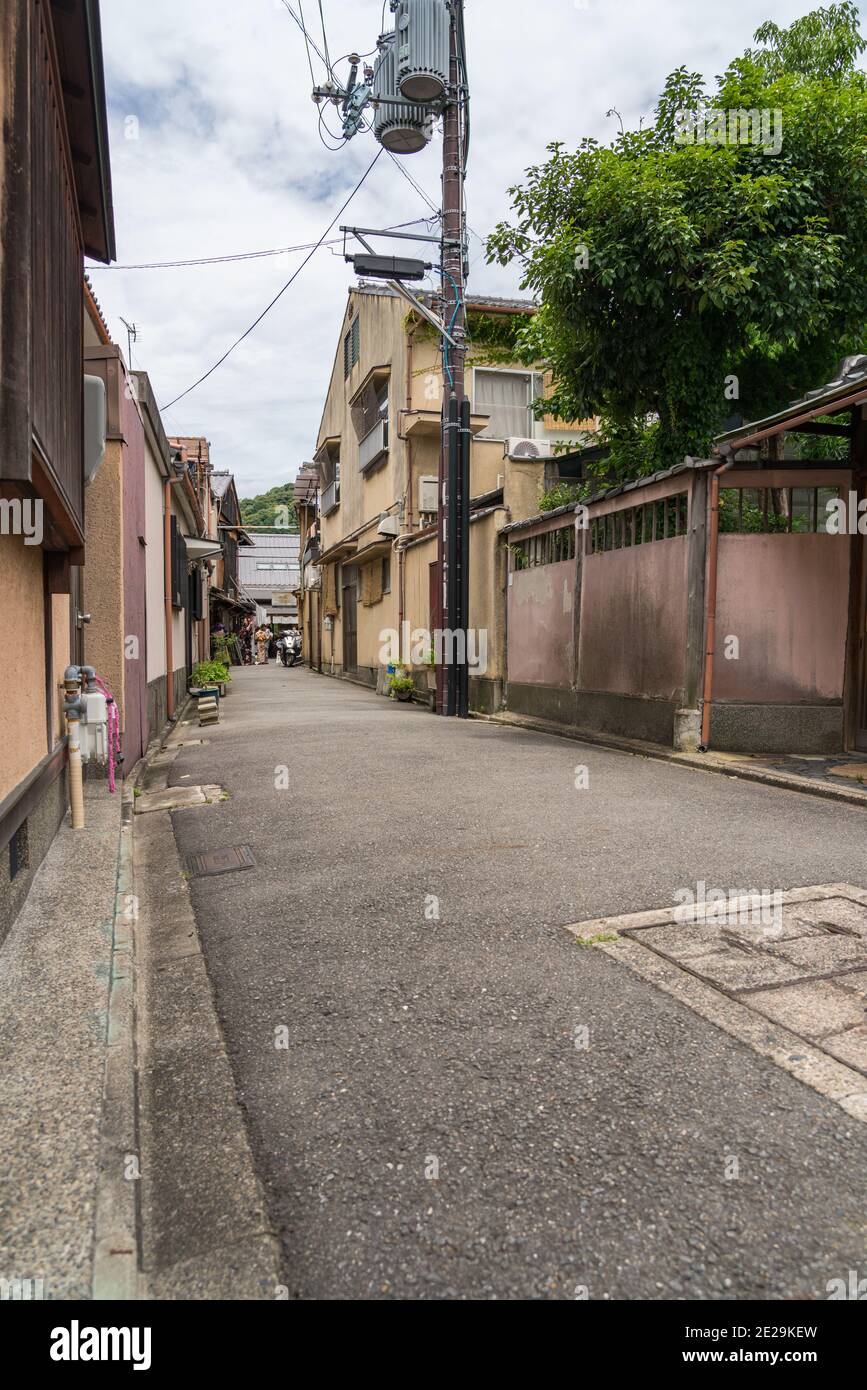 Kyoto, Giappone - 3 luglio 2018: Strade vuote intorno al complesso del tempio Kiyomizu-dera - Kyoto, Giappone Foto Stock