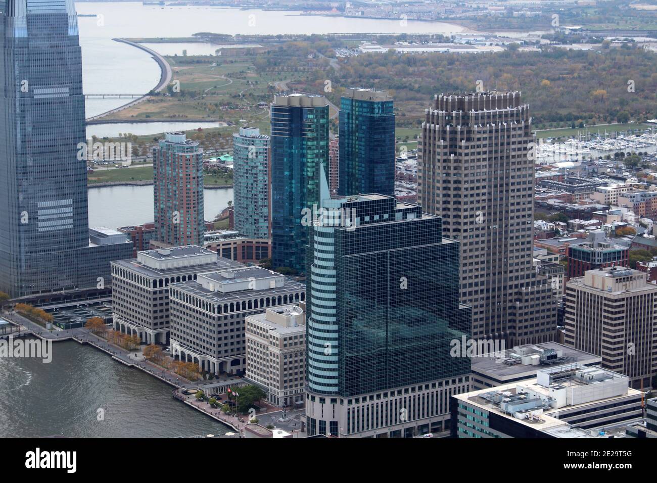 Skyline von Jersey City, Stati Uniti Foto Stock