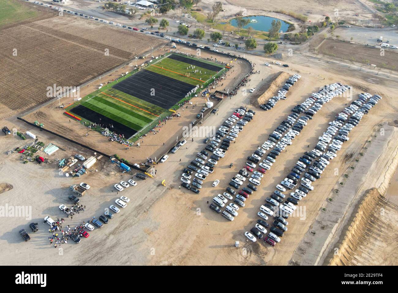 Panoramica generale del Winner Circle Athletics “Field of Dreams” che ospiterà il club di calcio delle scuole superiori in mezzo alla pandemia di coronavirus, domenica 3 gennaio 2021, a Chino, California (Dylan Stewart/immagine dello sport) Foto Stock