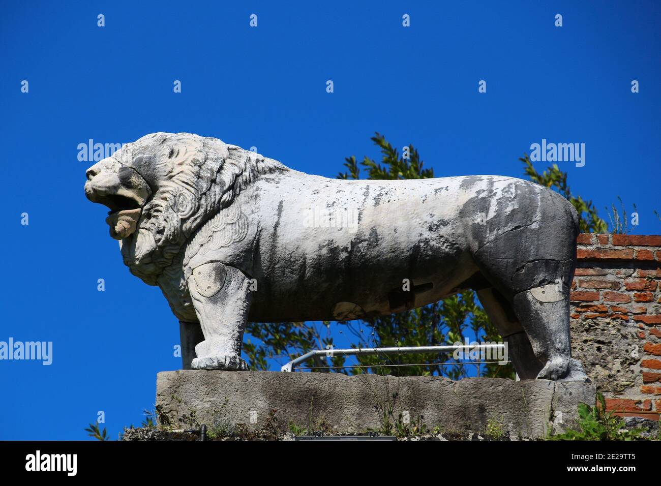 Leone di marmo di Pisa, Italia Foto Stock