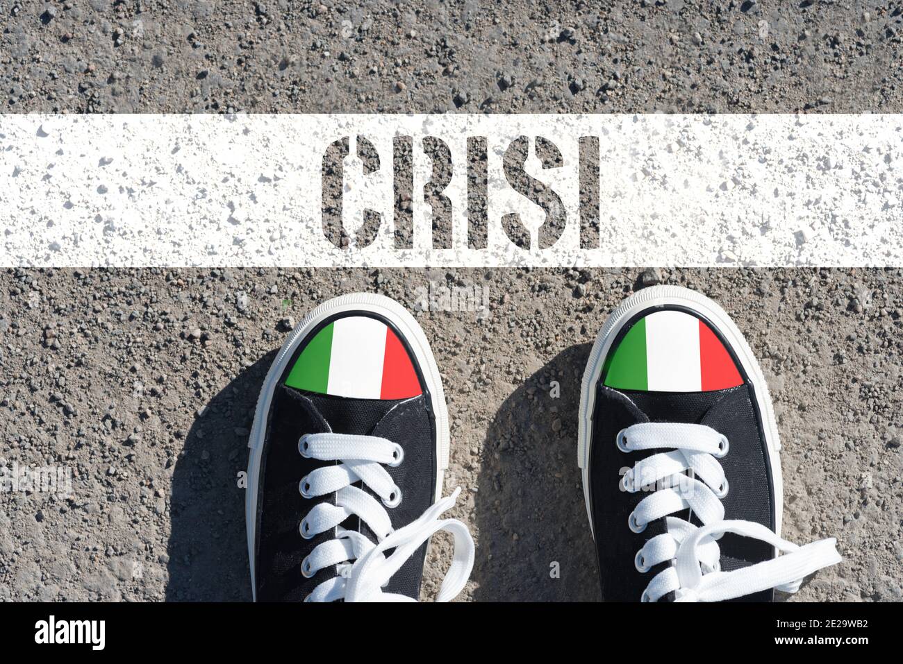 L'Italia è sull'orlo di una crisi Foto Stock