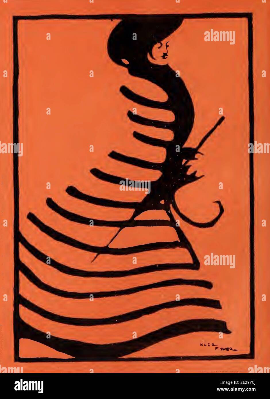 Poster d'epoca progettato da Hugo Fisher Foto Stock