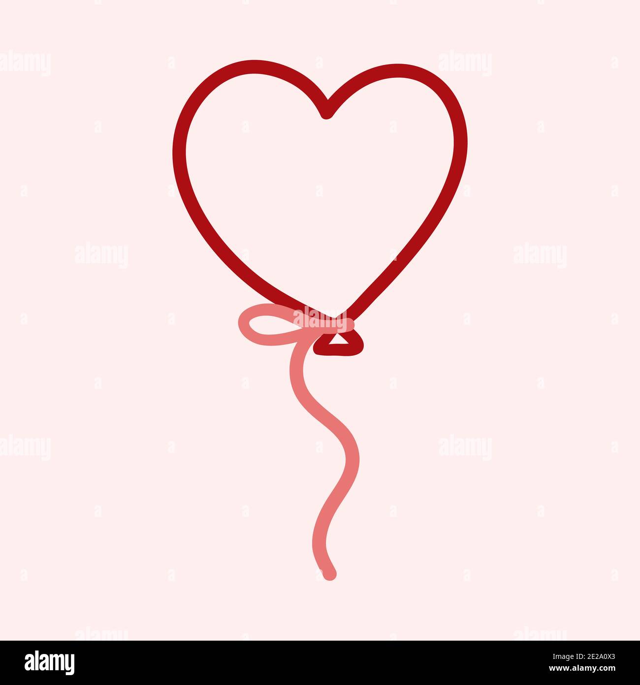 San Valentino tema doodle icona di berlina disegnata a mano con forma del cuore isolata su un rosa Foto Stock