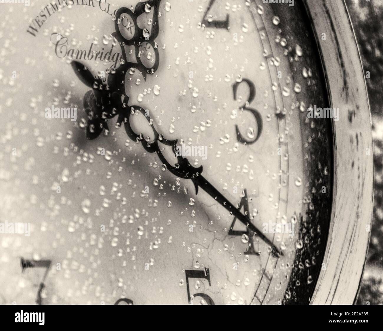 primo piano del quadrante dell'orologio Foto Stock