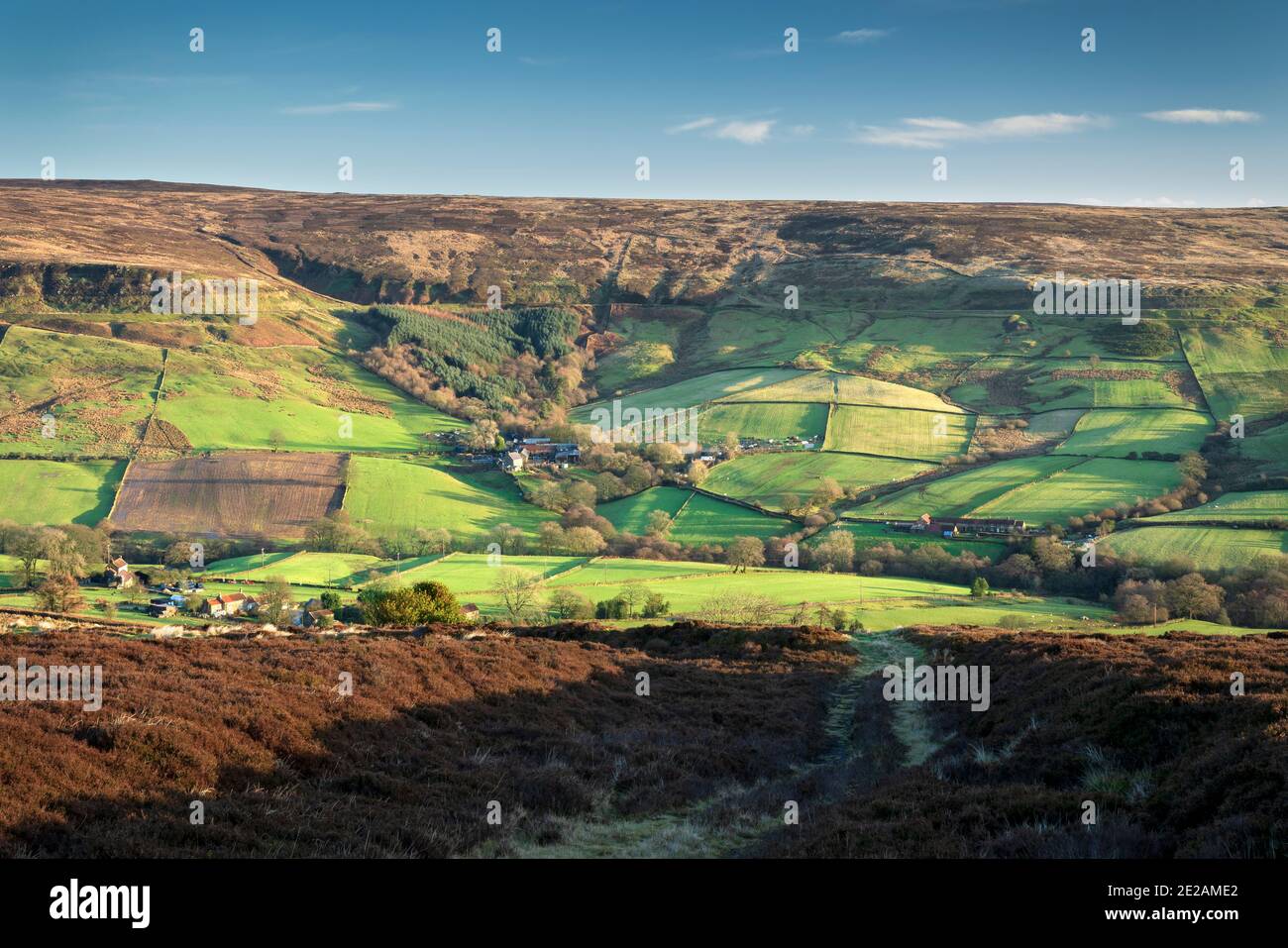 Dale Head Farm, Rosedale, il North Yorkshire Moors National Park, Regno Unito. Foto Stock