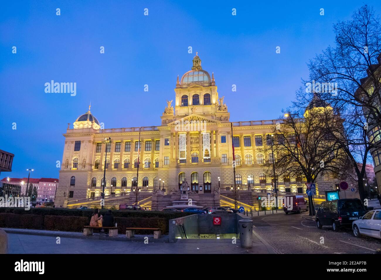 Narodni Muzeum, edificio principale del Museo Nazionale, Vaclavske namesti, Piazza Venceslao, nove mesto, Praga, Repubblica Ceca Foto Stock